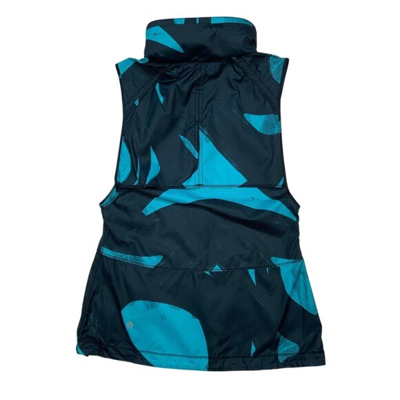 Lululemon Pack It Vest 4 Back Spin Stroke Peacock Blue Black Hooded - Picture 13 of 14